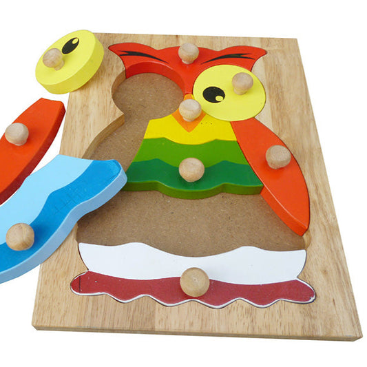 Hooty Owl Knob Puzzle - QToys | Wooden Toy NZ