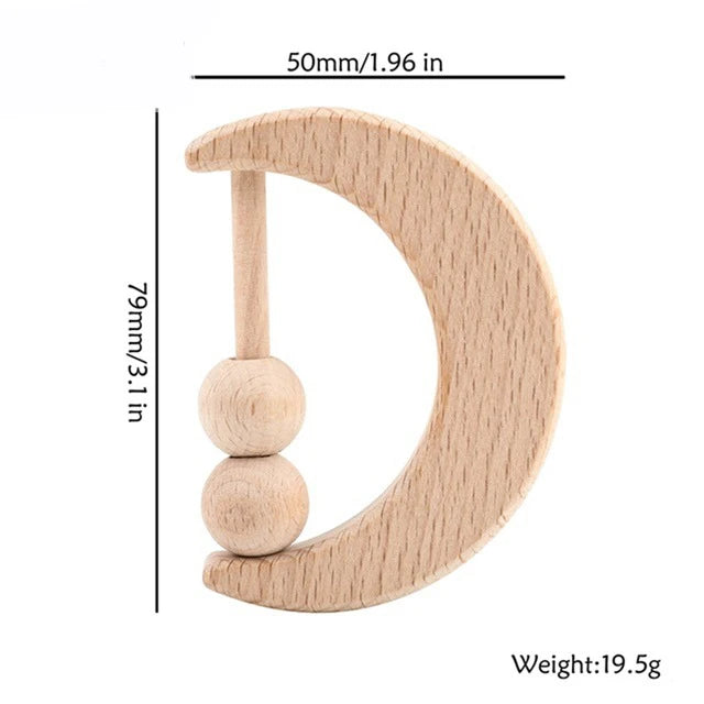 Natural Beechwood Moon Teether