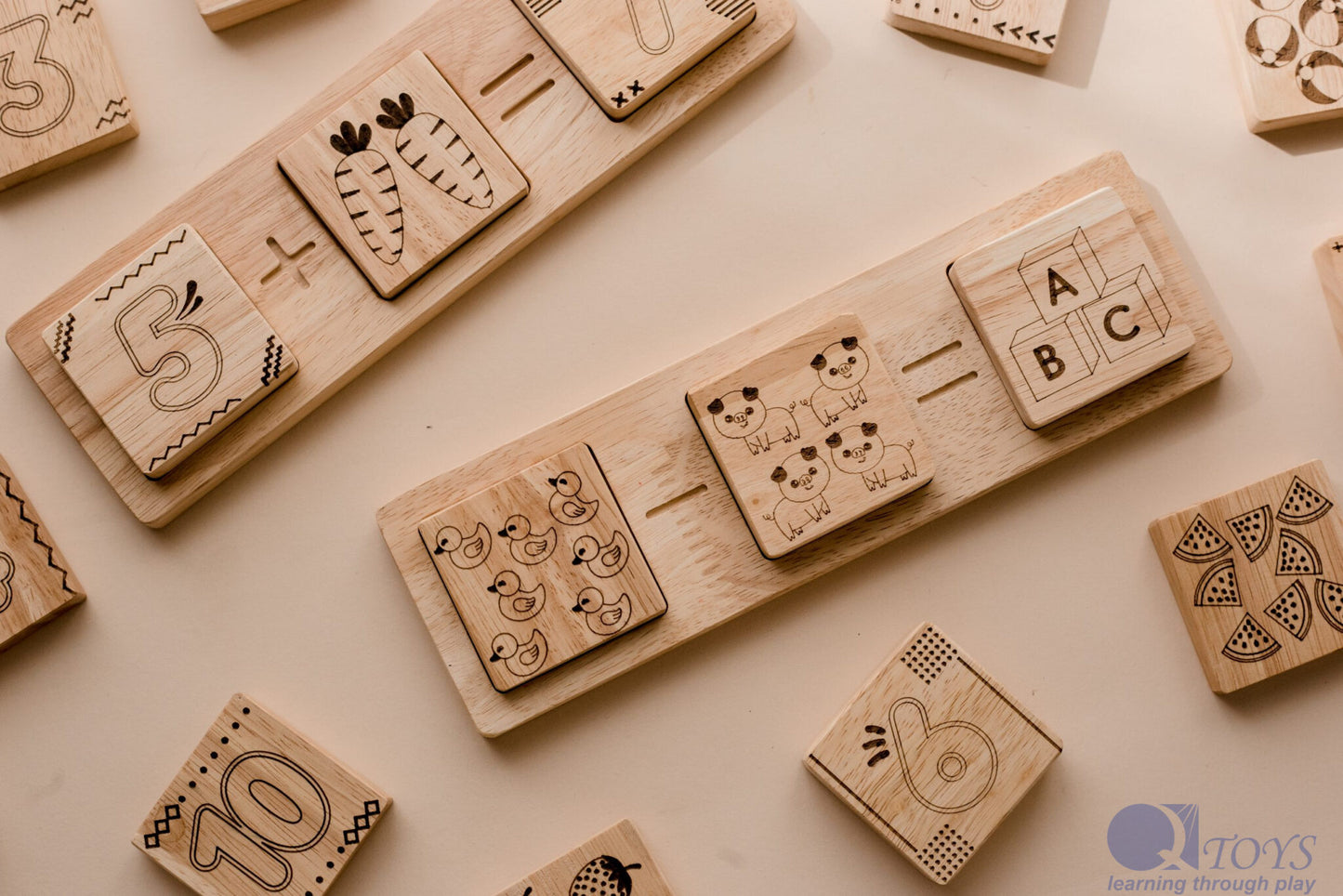 Wooden Two Piece Math Frame Set - QToys | Wooden Toy NZ