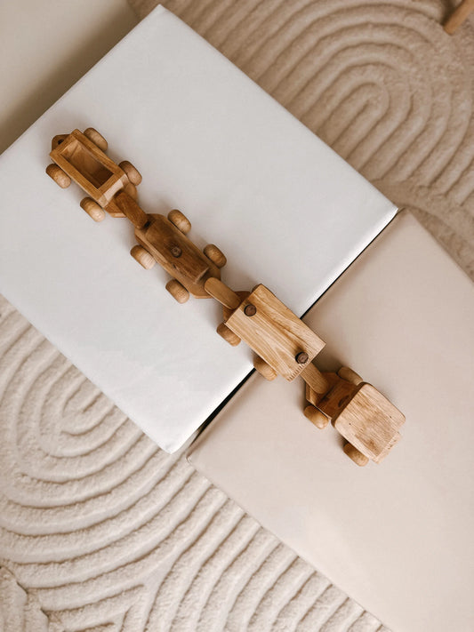 Wooden Cargo Train - QToys | Wooden Toy NZ