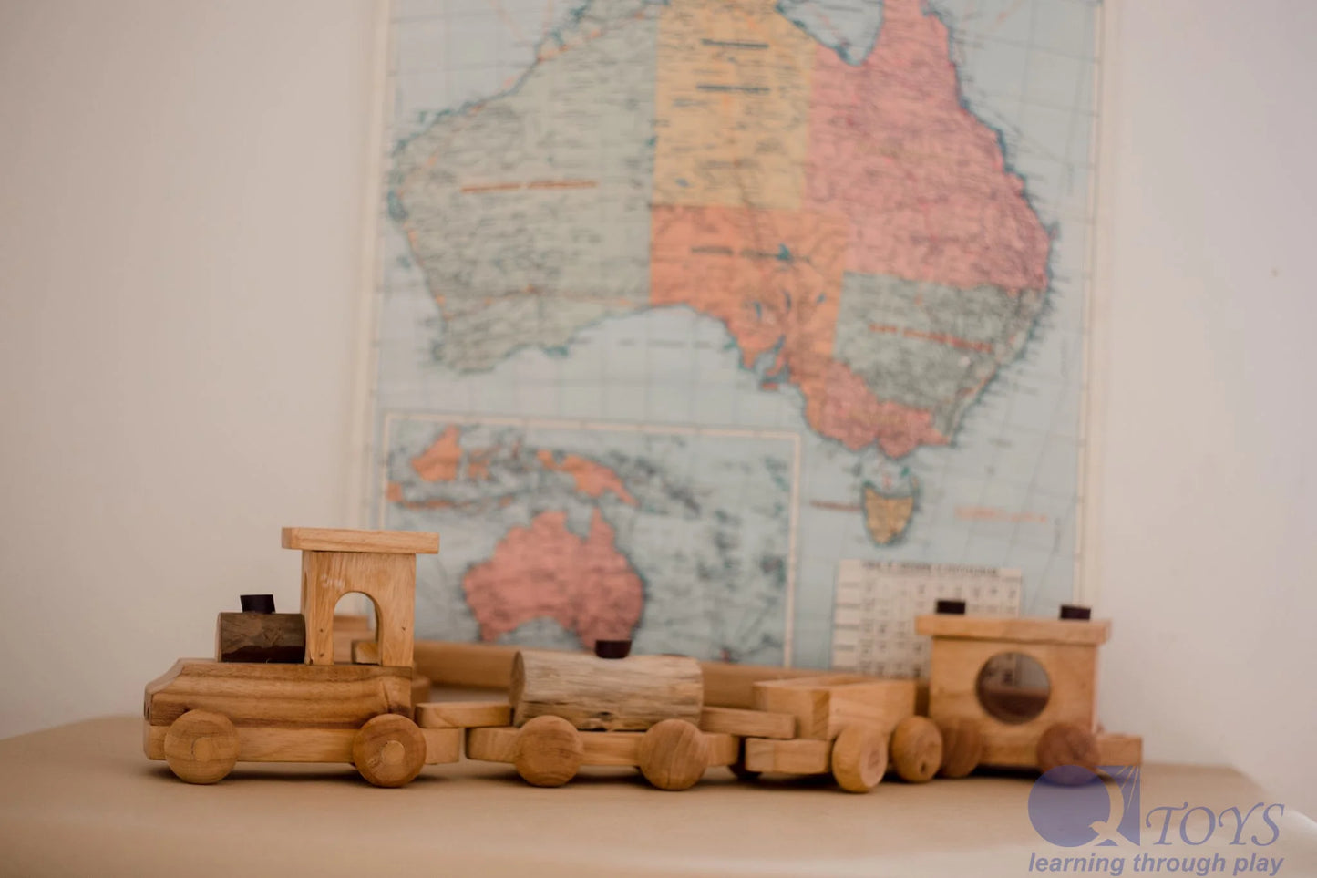 Wooden Cargo Train - QToys | Wooden Toy NZ