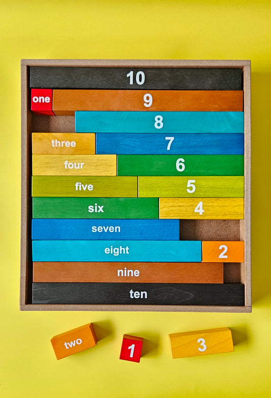 Wooden Montessori Counting Rods - QToys | Numeracy Toy NZ