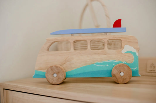 Wooden Surfing Van - QToys | Wooden Toy NZ