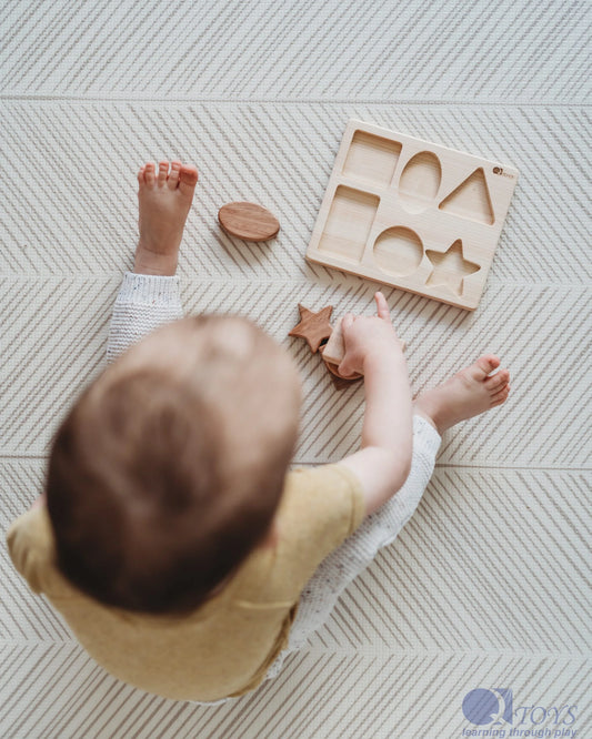 Chunky Wooden Shape Puzzle Board - QToys