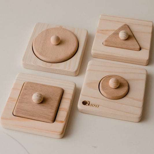 Wooden Single Shape Puzzle Set of 4 – QToys